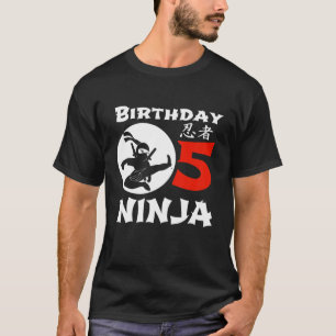 T-shirt Enfants 5E Anniversaire Ninja Boys Cadeau 5 Ans