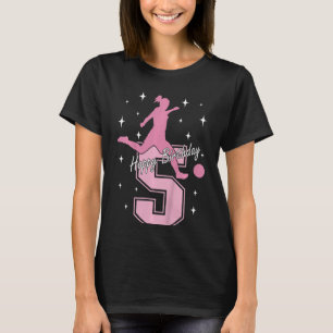 T-shirt Enfants 5e anniversaire soccer jouant fille