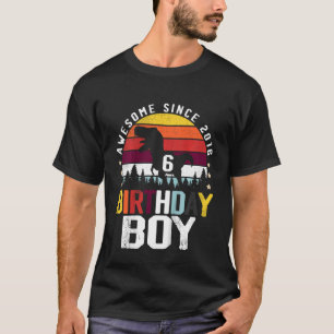 T-shirt Enfants 6 ans Dinosaur Trex 6e anniversaire Boy Aw
