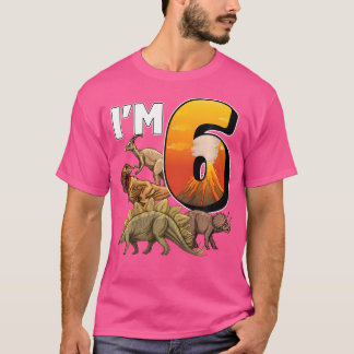 T-shirt Enfants 6 Ans Dinosaures Anniversaire 6E Partie Pa