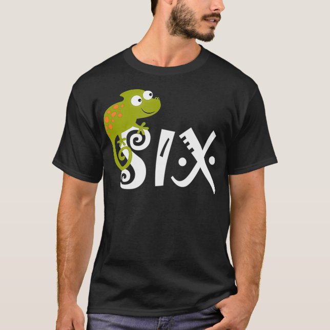 T-shirt Enfants 6 ans Lizard Reptile Anniversaire fête (Devant)