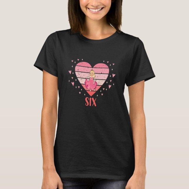 T-shirt Enfants 6 ans mignonne princesse Anniversaire fill (Devant)
