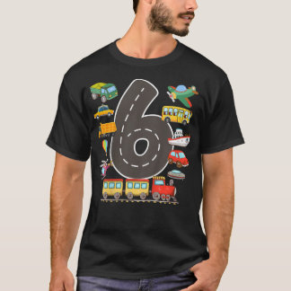 T-shirt Enfants 6 ans Transport Anniversaire 6 ans Garçons