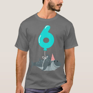 T-shirt Enfants 6Anniversaire Requin mignonne 6 Anniversai