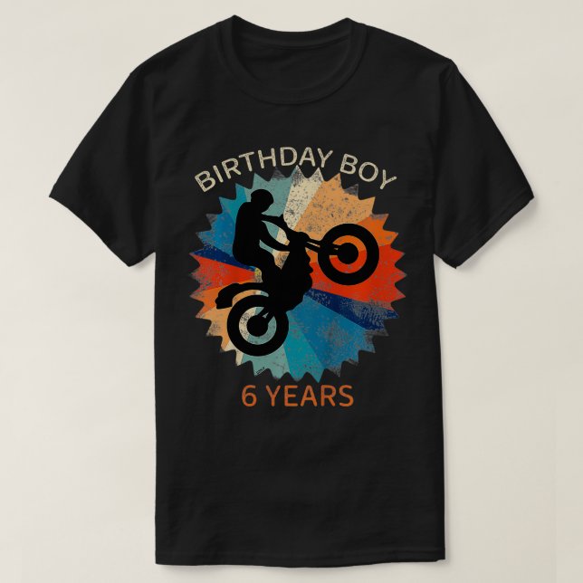 T-shirt Enfants 6e anniversaire Boys Motocross Dirtbike 6  (Design devant)