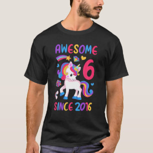 T-shirt Enfants 6E Anniversaire Fête Unicorne Fille 6 Ans 