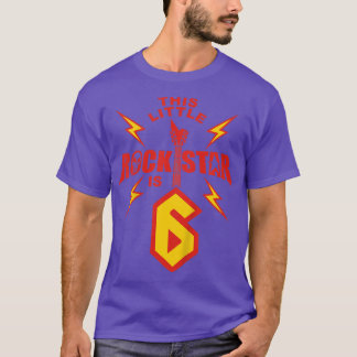T-shirt Enfants 6e anniversaire Garçons Rockstar Rock Musi
