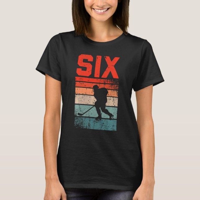 T-shirt Enfants 6e anniversaire Rétro Hockey sur glace 6 a (Devant)