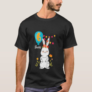T-shirt Enfants 6e fête d'anniversaire 6 ans Lapin Rabbit 