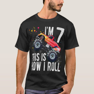 T-shirt Enfants 7 Ans Chemise 7E Anniversaire Garçon Monst