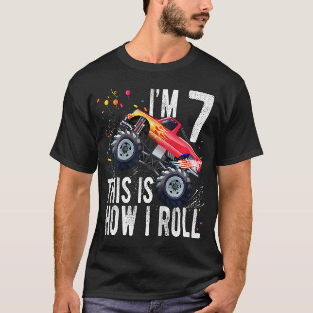 T-shirt Enfants 7 Ans Chemise 7E Anniversaire Garçon Monst (Devant)