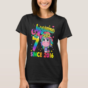 T-shirt Enfants 7 ans depuis 2016 Princesse Unicorn 7e B