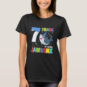 T-shirt Enfants 7 Ans D'Être Jawsome Awesome Shark 7th Bi