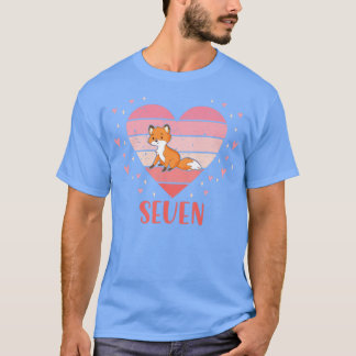 T-shirt Enfants 7 ans Mignonne Fox Anniversaire Fille 7e B
