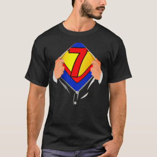 T-shirt Enfants 7 ans Super Hero fête d'anniversaire Super