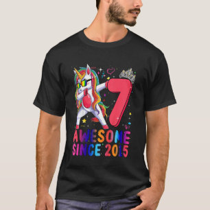 T-shirt Enfants 7 ans Unicorne Dabbing 7e anniversaire fil