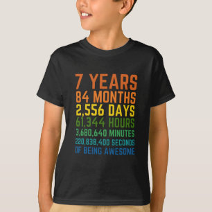 T-shirt Enfants 7e 84 mois Anniversaire Anniversaire Rétro