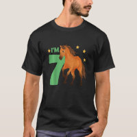 Enfants 7e anniversaire Cheval Sept ans F