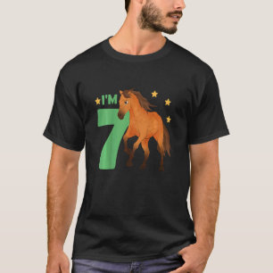T-shirt Enfants 7e anniversaire Cheval Sept ans F