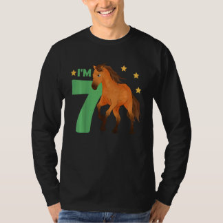 T-shirt Enfants 7e anniversaire Cheval Sept ans F
