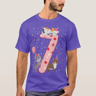T-shirt Enfants 7e anniversaire Fille mignonne tenue de ch