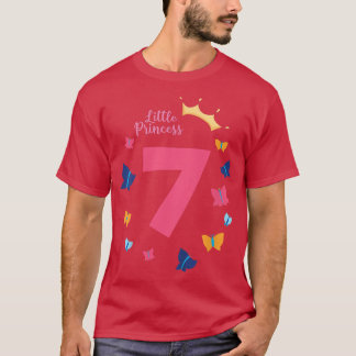 T-shirt Enfants 7e anniversaire fille papillon princesse m