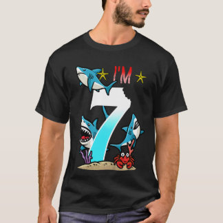 T-shirt Enfants 7e anniversaire Requins sous-marins Enfant