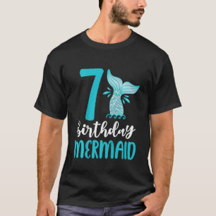 T-shirt Enfants 7e anniversaire Sirène 7 filles jumelles f