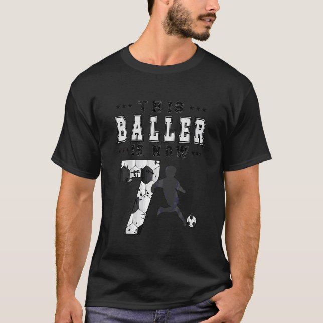T-shirt Enfants 7e anniversaire Soccer Garçon Sept ans Soc (Devant)