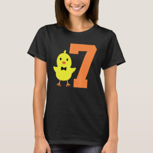T-shirt Enfants 7ème Anniversaire Thème Poulet Mignon 7 An