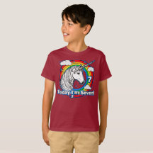 Enfant's 7th Birthday Unicorn Rainbow Aujourd'hui