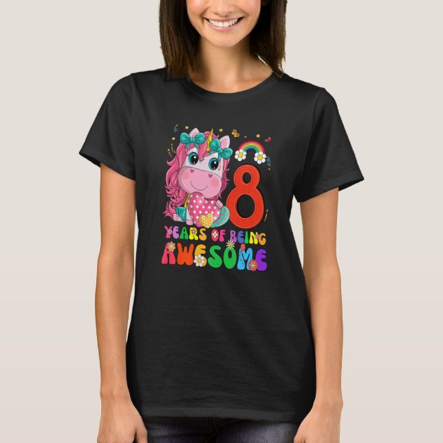 T-shirt Enfants 8 ans 8e anniversaire fille princesse Unic (Devant)