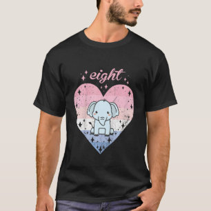 T-shirt Enfants 8 ans adorable Eléphant Anniversaire 8e B