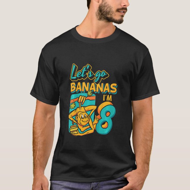 T-shirt Enfants 8 ans Allons-y Bananes Singe 8 ans Naissan (Devant)