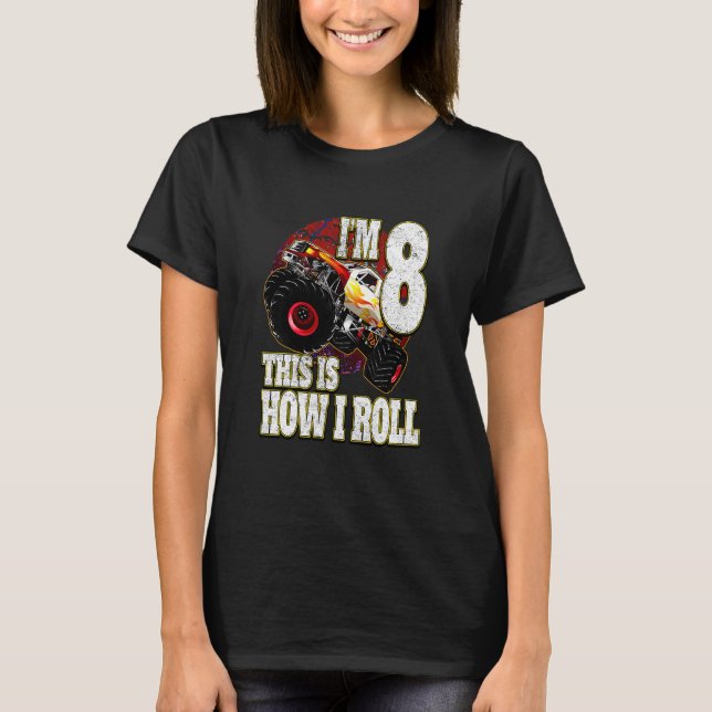 T-shirt Enfants 8 ans Anniversaire Amours Monster Camion (Devant)