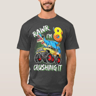 T-shirt Enfants 8 ans Anniversaire Garçon T rex 8e Anniver
