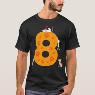 T-shirt Enfants 8e anniversaire fille chats tenue 8 ans