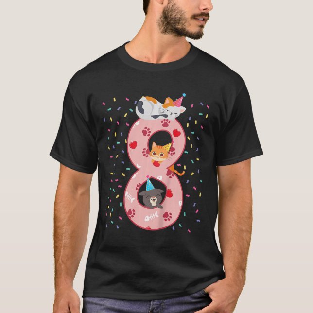 T-shirt Enfants 8e anniversaire fille mignonne tenue de ch (Devant)