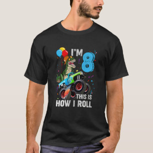 T-shirt Enfants 8e anniversaire Garçons Monster Camion Din