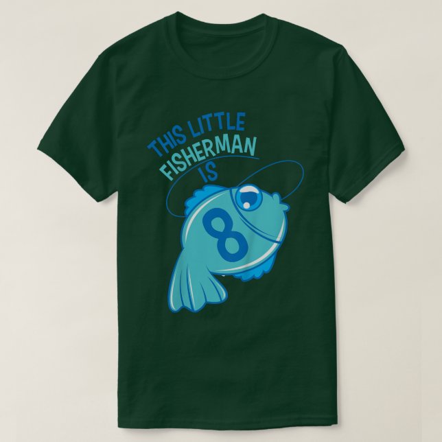 T-shirt Enfants 8e anniversaire garçons PêchePoisson 8 ans (Design devant)