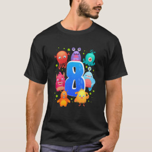 T-shirt Enfants 8e anniversaire Monster Thème Anniversaire