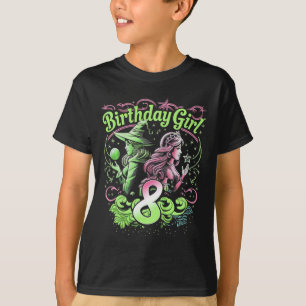 T-shirt Enfants 8e Anniversaire Sorcière rose et verte 8 A