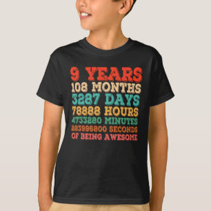 T-shirt Enfants 9e anniversaire 9 ans Retro Vintage