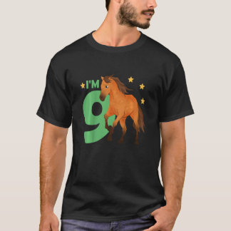 T-shirt Enfants 9e anniversaire Cheval Neuf ans Ri