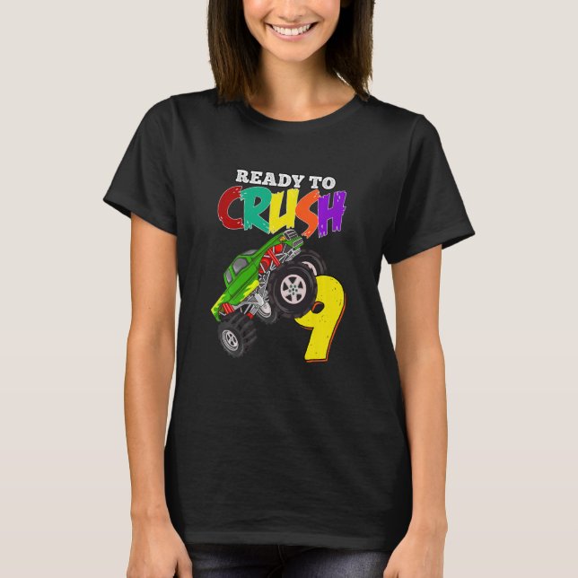 T-shirt Enfants 9e anniversaire Garçons Monster Camion 9 a (Devant)