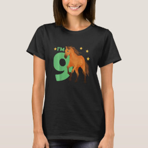 T-shirt Enfants 9ème Anniversaire Cheval Neuf Ans Ri