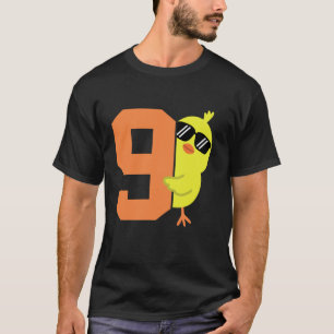 T-shirt Enfants 9ème Anniversaire Thème Poulet Mignon 9 An