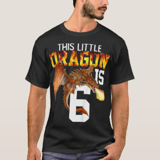 T-shirt Enfants à 6 ans Anniversaire Cadeau Garçon Dragon 