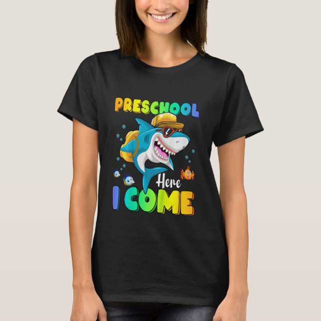 T-shirt Enfants À L'École Préscolaire Ici Je Viens Sac À D (Devant)