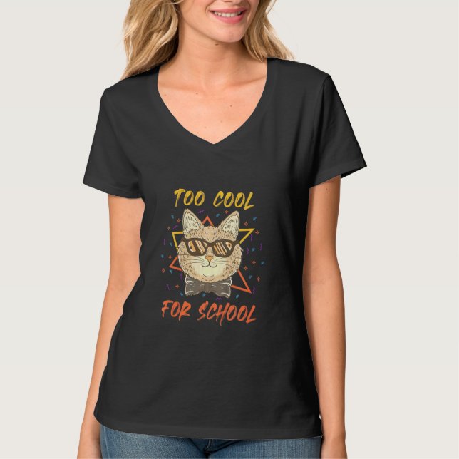 T-shirt Enfants À L'École - Trop Cool Pour L'École (Devant)